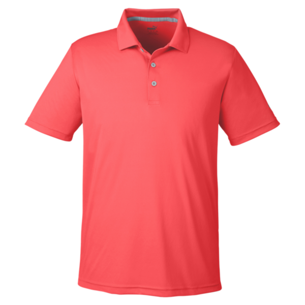 Puma Golf Men's Gamer Golf Polo, Hot Coral, Front view