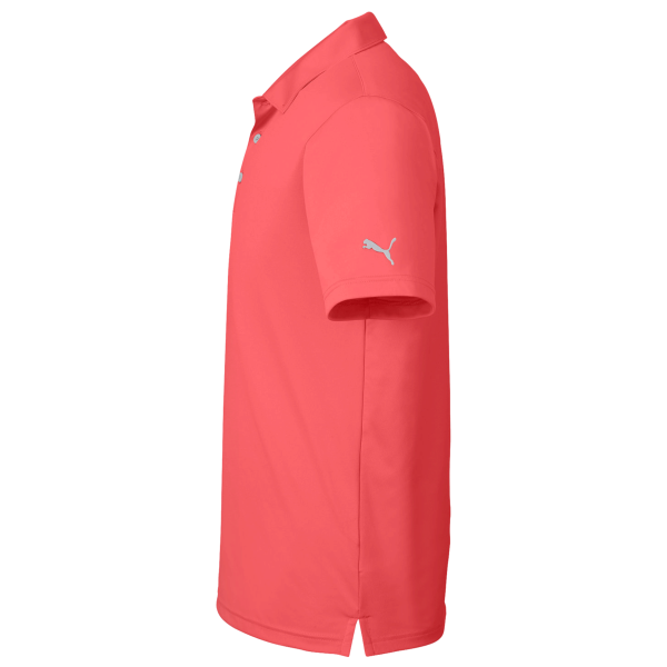Puma Golf Men's Gamer Golf Polo, Hot Coral, Left Sleeve view