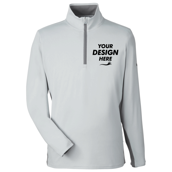 Puma Golf Men's Gamer Golf Quarter-Zip Pullover, High Rise, Front view, Mockup