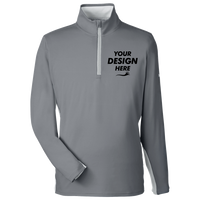 Puma Golf Men's Gamer Golf Quarter-Zip Pullover, Quiet Shade, Front view, Mockup
