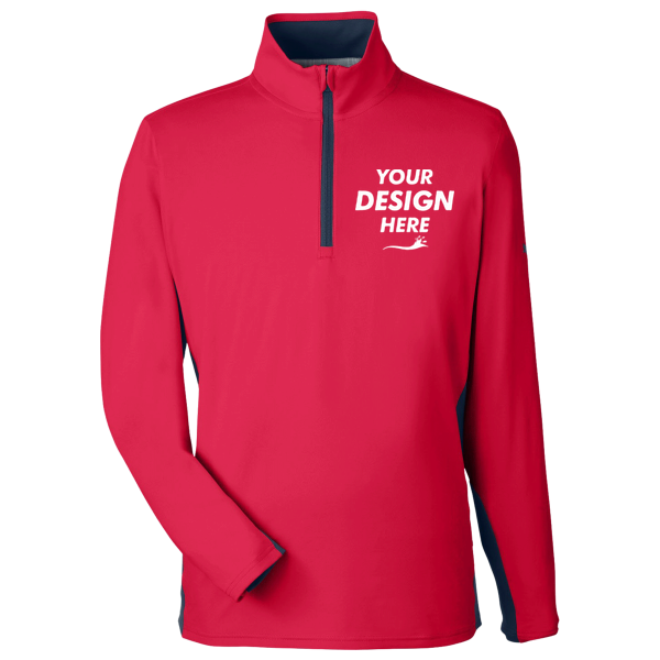 Puma Golf Men's Gamer Golf Quarter-Zip Pullover, Ski Patrol, Front view, Mockup