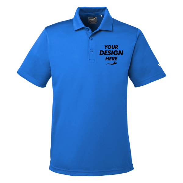 Puma Golf Men's Icon Golf Polo, Lapis Blue / Lapis Blue, Front view, Mockup