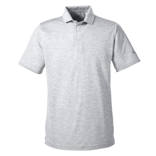 Puma Golf Men's Icon Heather Polo, Bright White, Front view