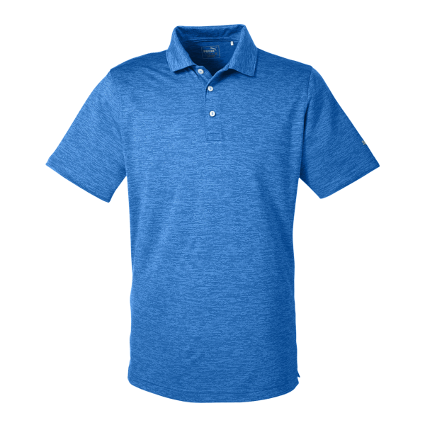 Puma Golf Men's Icon Heather Polo, Lapis Blue, Front view