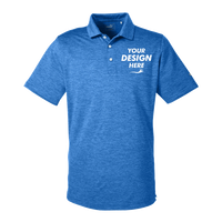 Puma Golf Men's Icon Heather Polo, Lapis Blue, Front view, Mockup
