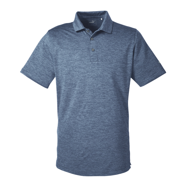 Puma Golf Men's Icon Heather Polo, Peacoat, Front view