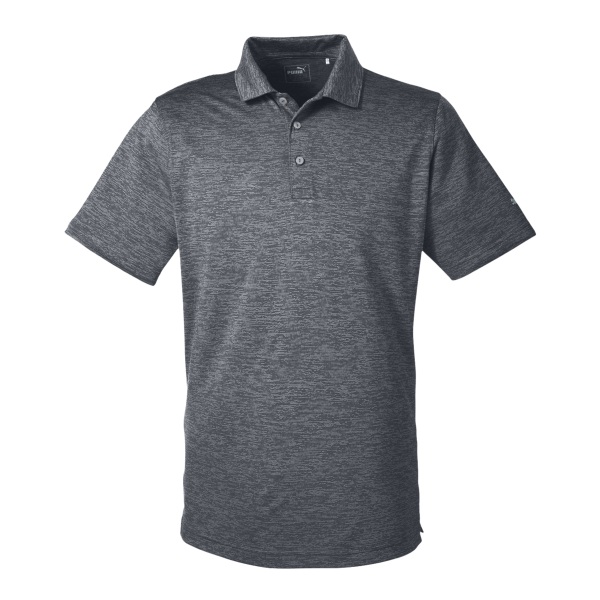 Puma Golf Men's Icon Heather Polo, Puma Black, Front view