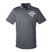 Puma Golf Men's Icon Heather Polo, Puma Black, Front view, Mockup