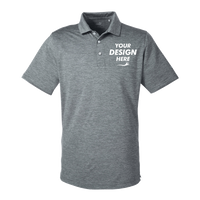 Puma Golf Men's Icon Heather Polo, Quiet Shade, Front view, Mockup