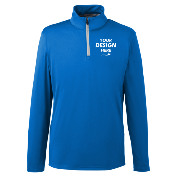 Puma Golf Men's Icon Quarter-Zip Pullover, Lapis Blue, Front view, Mockup