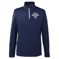 Puma Golf Men's Icon Quarter-Zip Pullover, Peacoat, Front view, Mockup