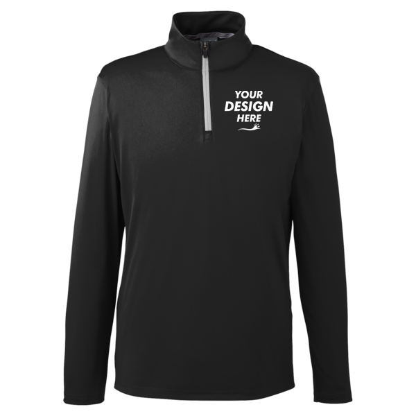 Puma Golf Men's Icon Quarter-Zip Pullover, Puma Black, Front view, Mockup
