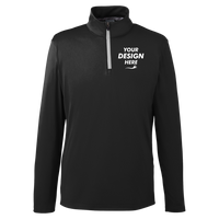 Puma Golf Men's Icon Quarter-Zip Pullover, Puma Black, Front view, Mockup