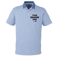 Puma Golf Men's Mattr Feeder Polo, Lake Blue, Front view, Mockup