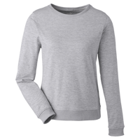 Puma Golf Women's Cloudspun Crewneck Sweatshirt, Light Grey Heather, Front view