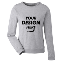 Puma Golf Women's Cloudspun Crewneck Sweatshirt, Light Grey Heather, Front view, Mockup