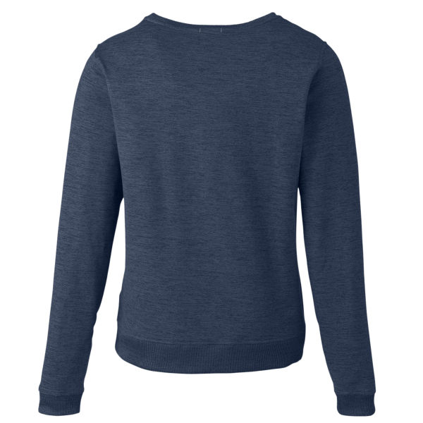 Puma Golf Women's Cloudspun Crewneck Sweatshirt, Navy Blazer Heather, Back view