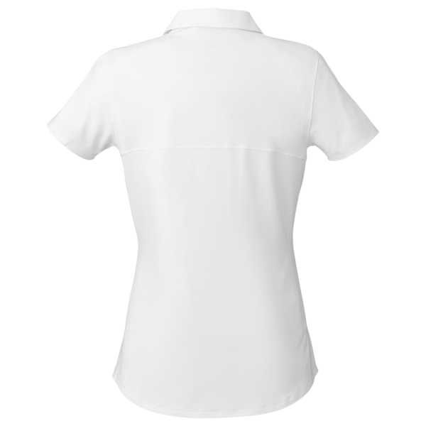 Puma Golf Women's Cloudspun Free V-neck Polo, Bright White, Back view