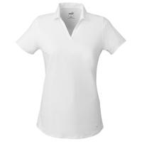 Puma Golf Women's Cloudspun Free V-neck Polo, Bright White, Front view