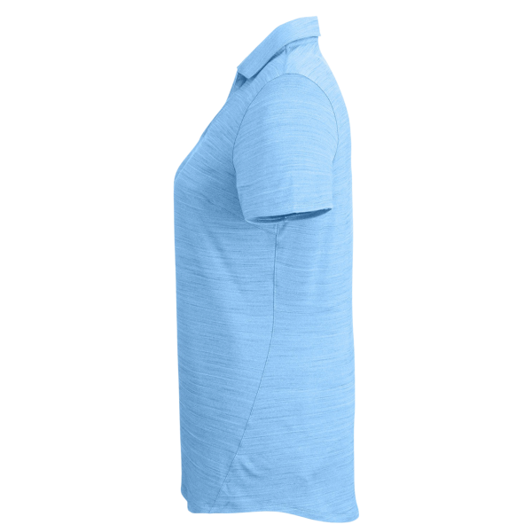 Puma Golf Women's Cloudspun Free V-neck Polo, Placid Blue Heather, Left Sleeve view