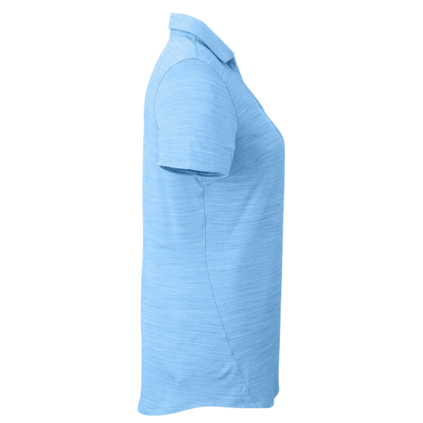 Puma Golf Women's Cloudspun Free V-neck Polo, Placid Blue Heather, Right Sleeve view