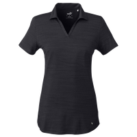 Puma Golf Women's Cloudspun Free V-neck Polo, Puma Black Heather, Front view