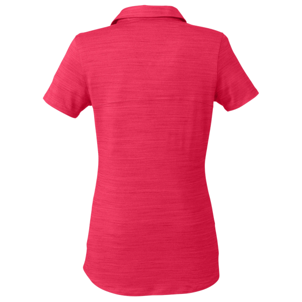Puma Golf Women's Cloudspun Free V-neck Polo, Teaberry Heather, Back view