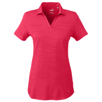 Puma Golf Women's Cloudspun Free V-neck Polo, Teaberry Heather, Front view