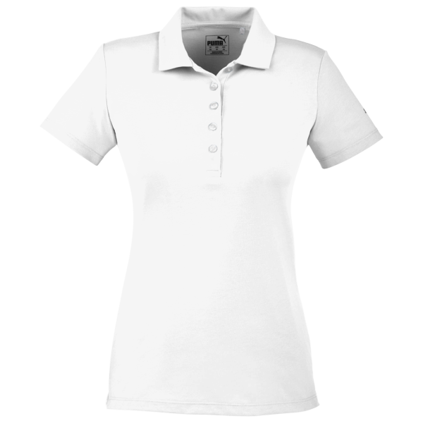 Puma Golf Women's Fusion Polo, Bright White, Front view
