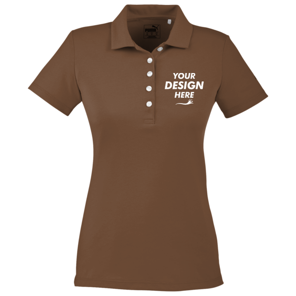 Puma Golf Women's Fusion Polo, Cabernet, Front view, Mockup