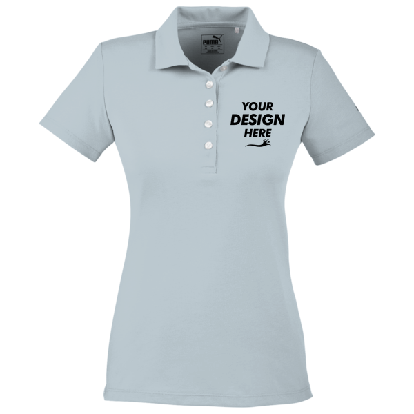 Puma Golf Women's Fusion Polo, Quarry, Front view, Mockup