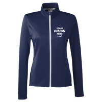 Puma Golf Women's Icon Full-Zip Jacket, Peacoat, Front view, Mockup