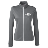 Puma Golf Women's Icon Full-Zip Jacket, Quiet Shade, Front view, Mockup