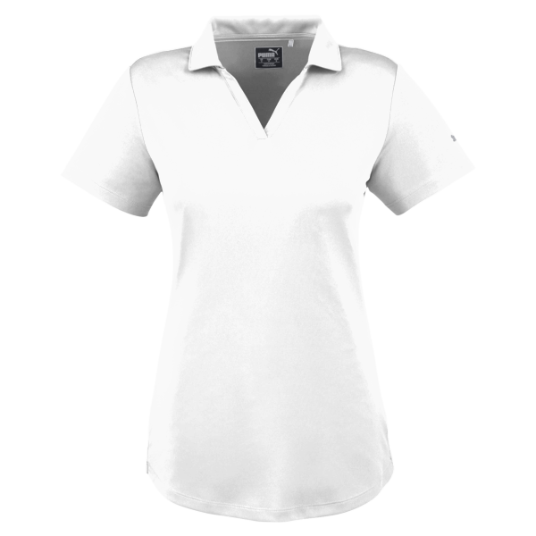 Puma Golf Women's Icon Golf Polo, Bright White, Front view