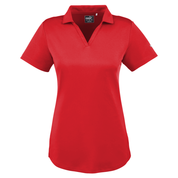 Puma Golf Women's Icon Golf Polo, High Risk Red, Front view