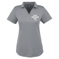 Puma Golf Women's Icon Golf Polo, Quiet Shade, Front view, Mockup