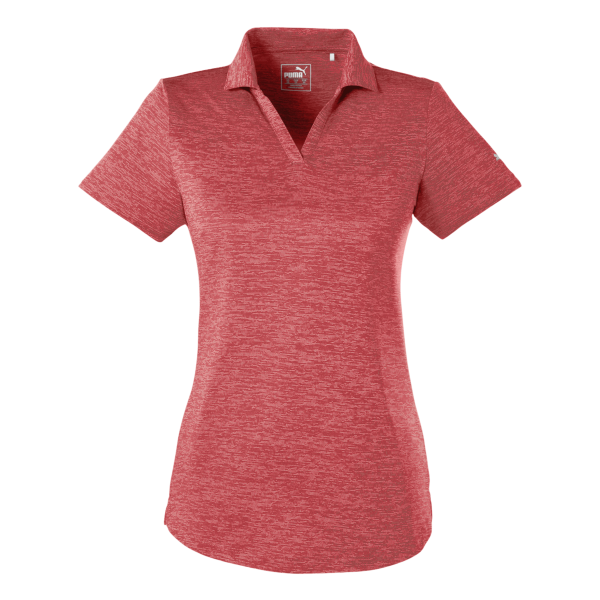 Puma Golf Women's Icon Heather Polo, High Risk Red, Front view
