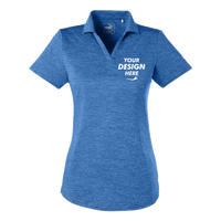 Puma Golf Women's Icon Heather Polo, Lapis Blue, Front view, Mockup