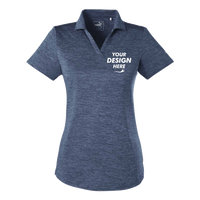 Puma Golf Women's Icon Heather Polo, Peacoat, Front view, Mockup