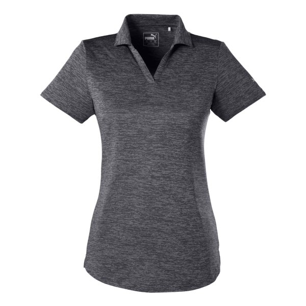 Puma Golf Women's Icon Heather Polo, Puma Black, Front view