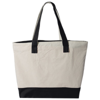 Q-Tees 19L Zippered Tote, Natural / Black, Back view