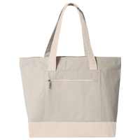 Q-Tees 19L Zippered Tote, Natural / Natural, Front view