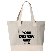 Q-Tees 19L Zippered Tote, Natural / Natural, Front view, Mockup
