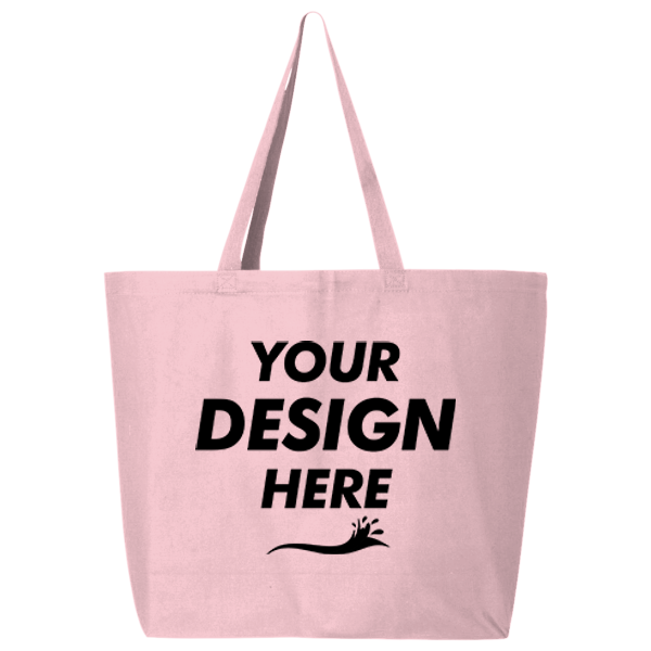 Q-Tees 25L Jumbo Tote, Light Pink, Front view, Mockup