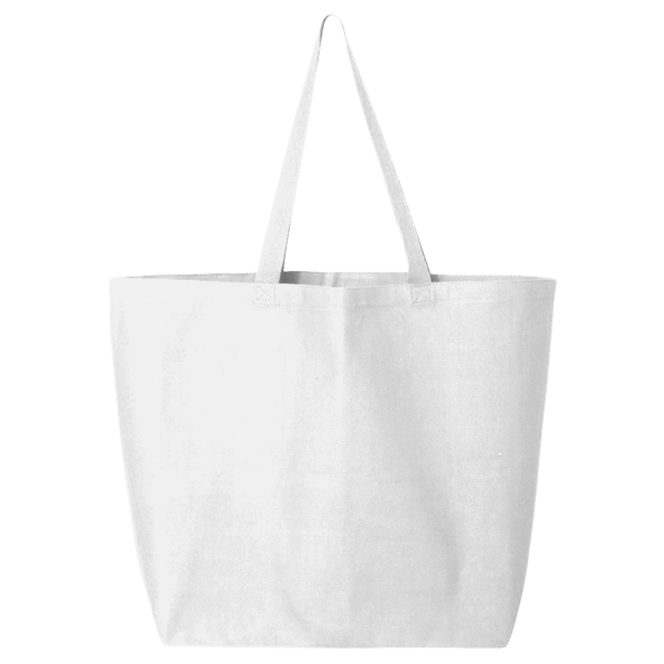 Q-Tees 25L Jumbo Tote, White, Back view