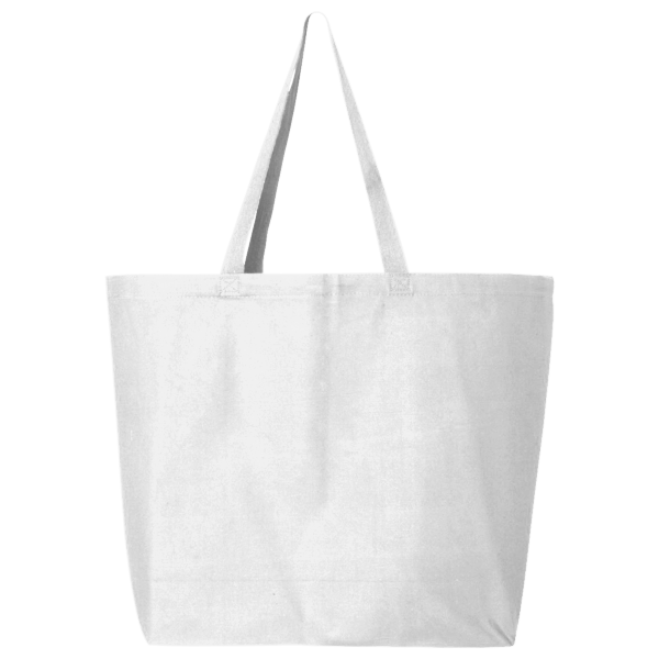 Q-Tees 25L Jumbo Tote, White, Front view
