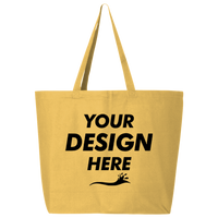 Q-Tees 25L Jumbo Tote, Yellow, Front view, Mockup