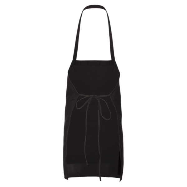 Q-Tees Bib Apron, Black / Black, Back view