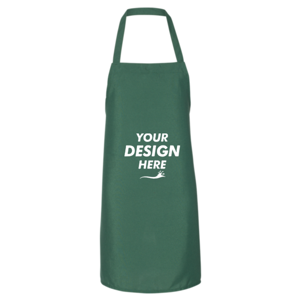 Q-Tees Bib Apron, Forest / Forest, Front view, Mockup