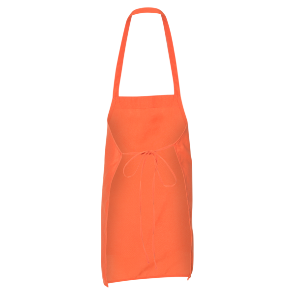 Q-Tees Bib Apron, Orange / Orange, Back view